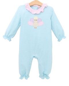 Pastel Turkey Ruffle Romper by Smock Candy