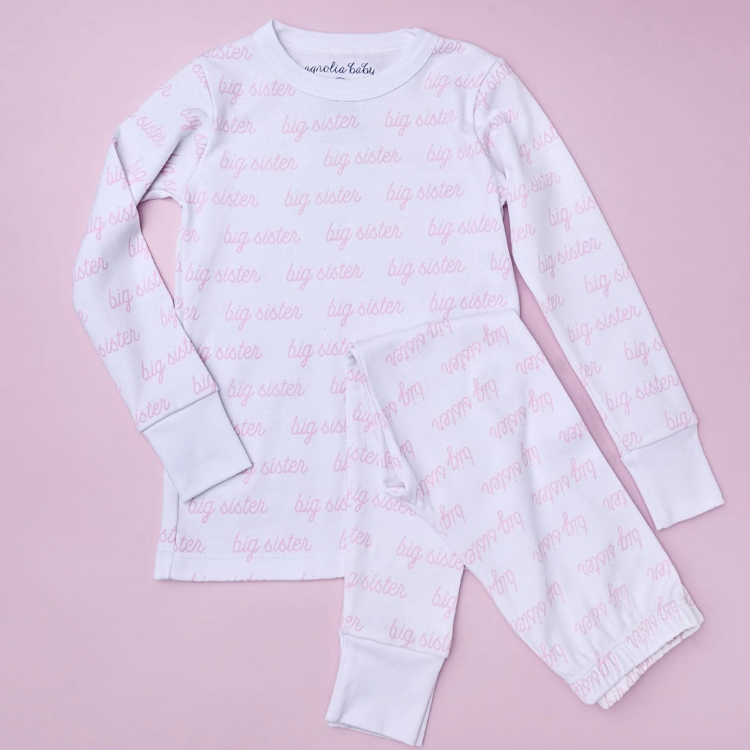 Big Sister Print PJ Set by Magnolia Baby