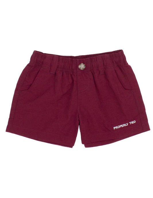 Boys Maroon Mallard Shorts by Properly Tied
