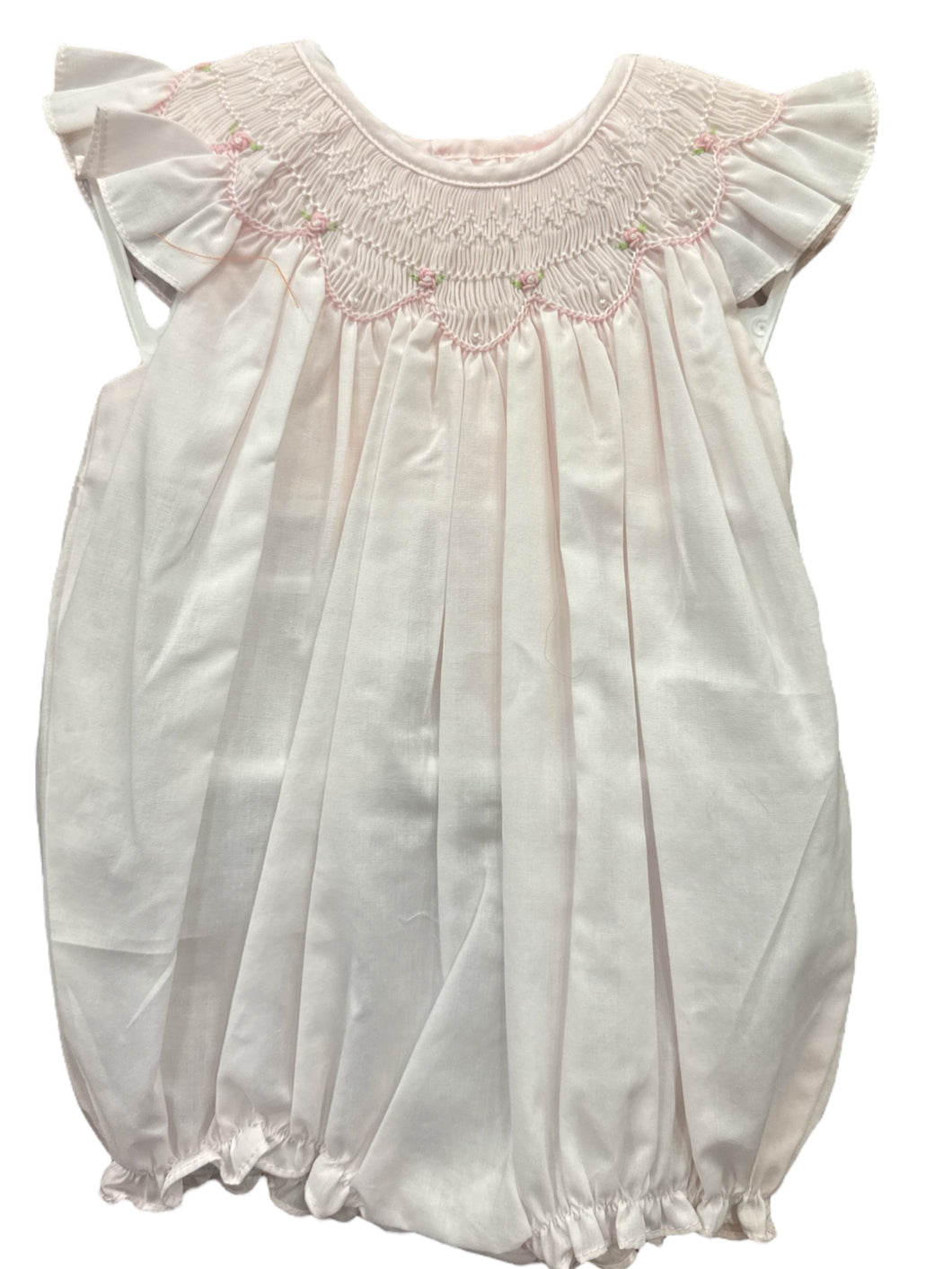 Pink Smocked Bubble by Petit Ami