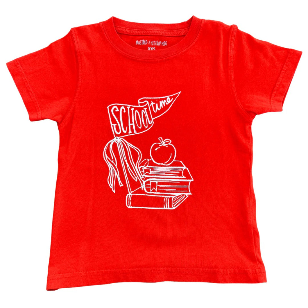 Red School Time T-Shirt by Mustard & Ketchup