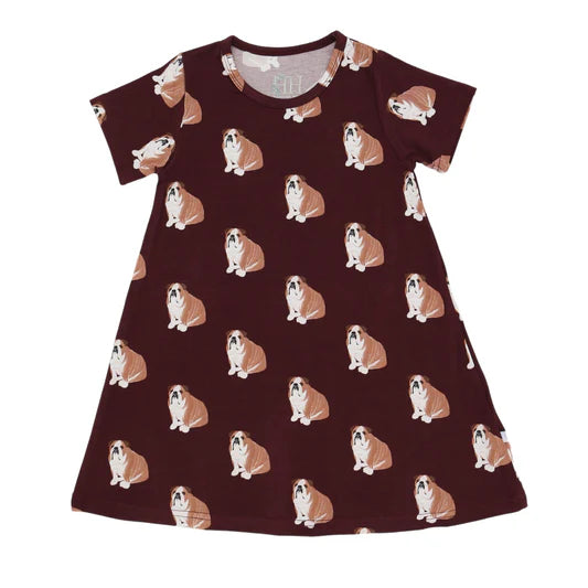 Maroon Bulldog Bamboo Dress by Hamner Hill