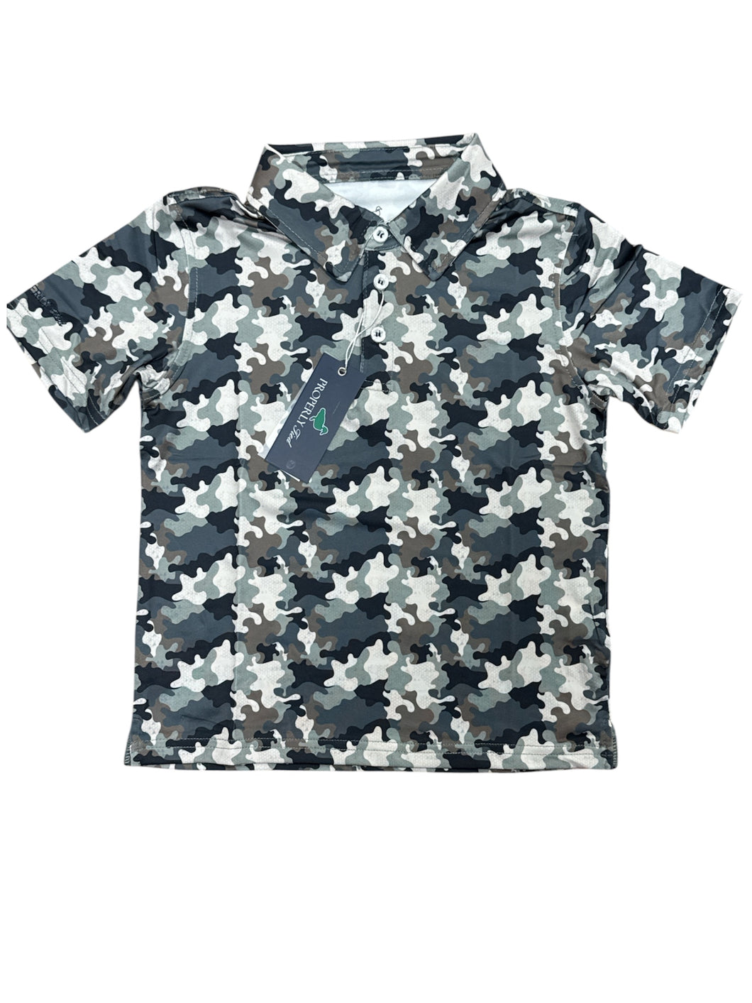 Boys Inlet Polo Delta Backwater Camo by Properly Tied (Sold Out Sizes Coming Soon)