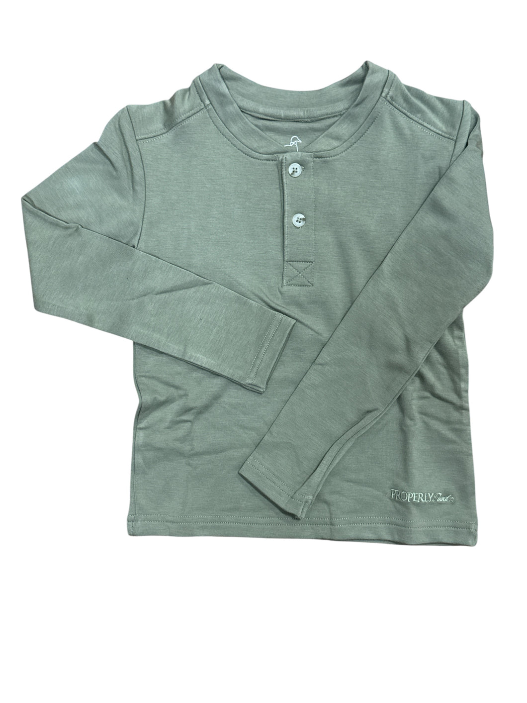 Boys Shoreline Henley LS Cedar by Properly Tied