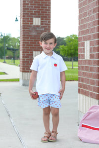 Apple Print Polo Short Set by Trotter St.