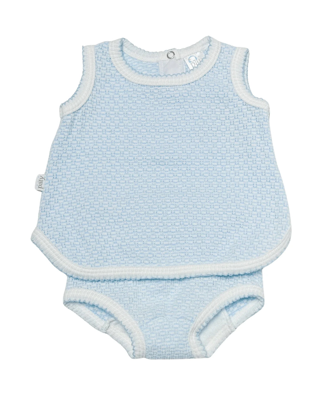 Blue Sleeveless Diaper Set by Paty