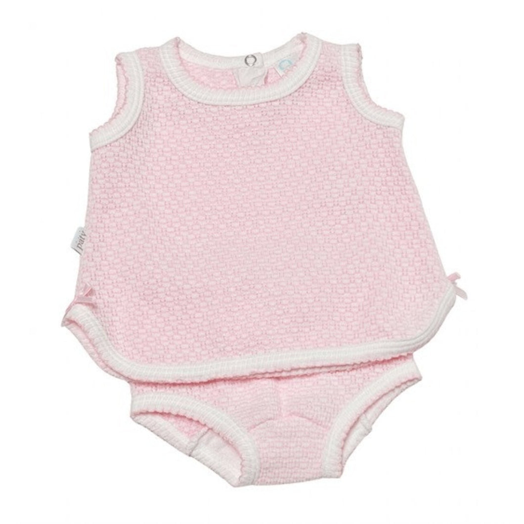 Pink Sleeveless Diaper Set by Paty