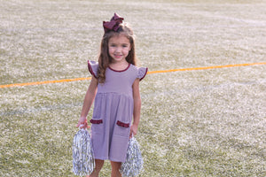 Game Day Maroon Striped Pocket Dress by Trotter Street