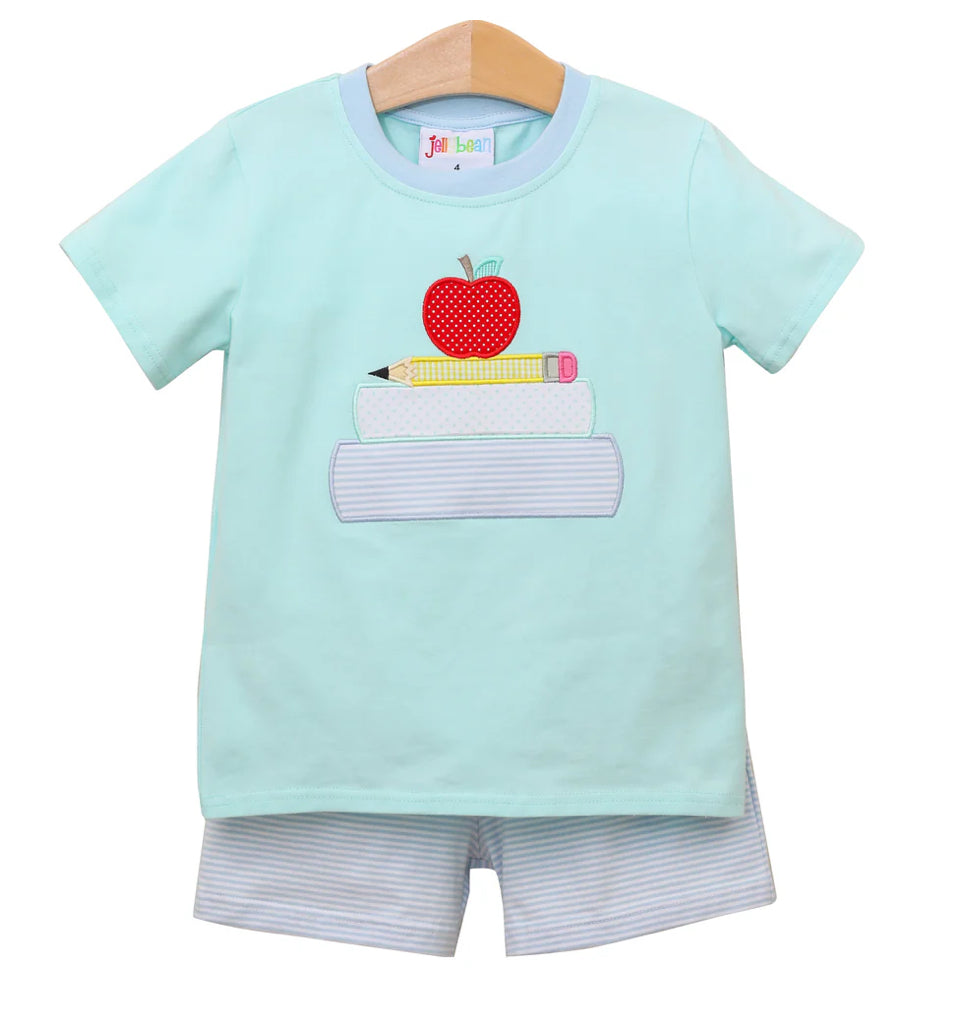 School Book Stack Short Set by Jelly Bean