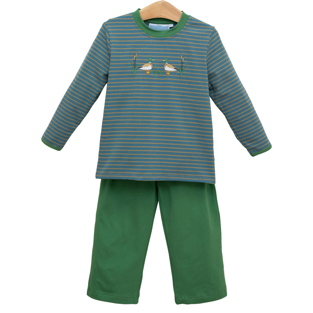 Mallard Embroidery Pants Set by Trotter Street