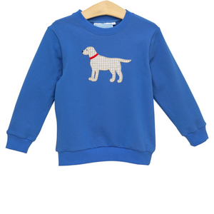 Blue Dog French Terry Pullover by Trotter Street
