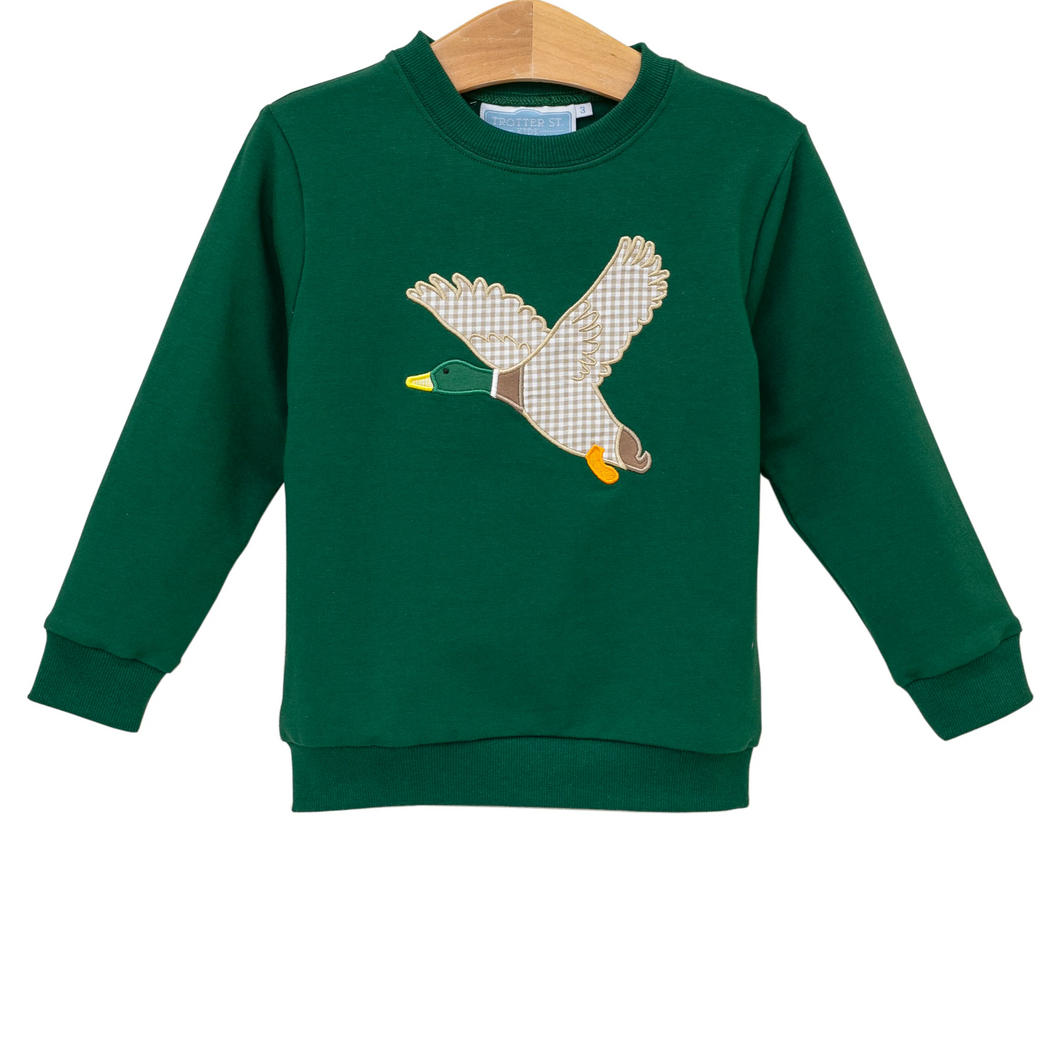 Green Mallard French Terry Pullover by Trotter Street