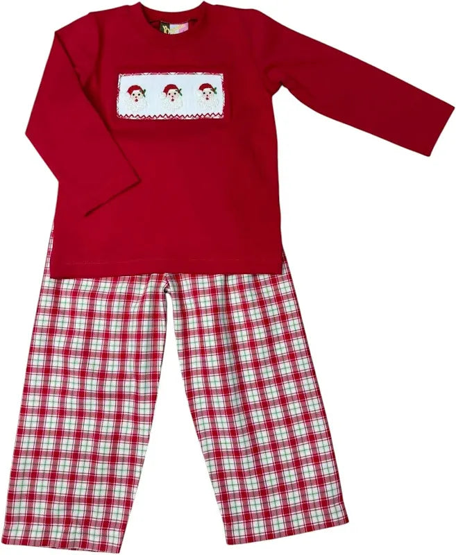 Ho Ho Ho Smocked Boys Pant Set by Banana Split