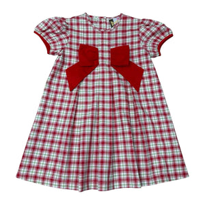 Christmas Plaid Kenzie Bow Dress by Banana Split
