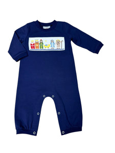 Nativity Smocked Boys Romper by Three Sisters