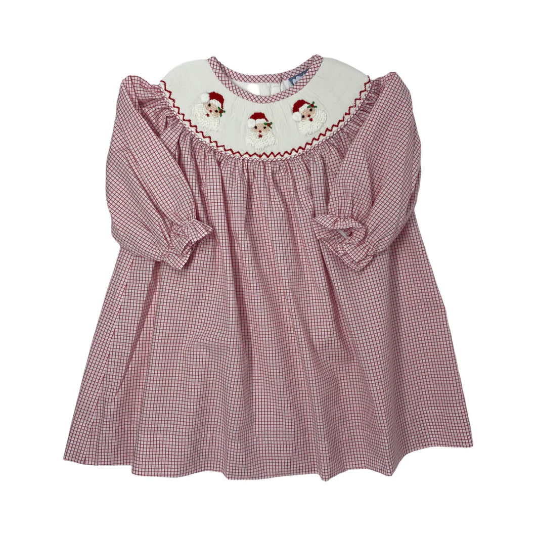 Santa Smocked LS Bishop by Three Sisters