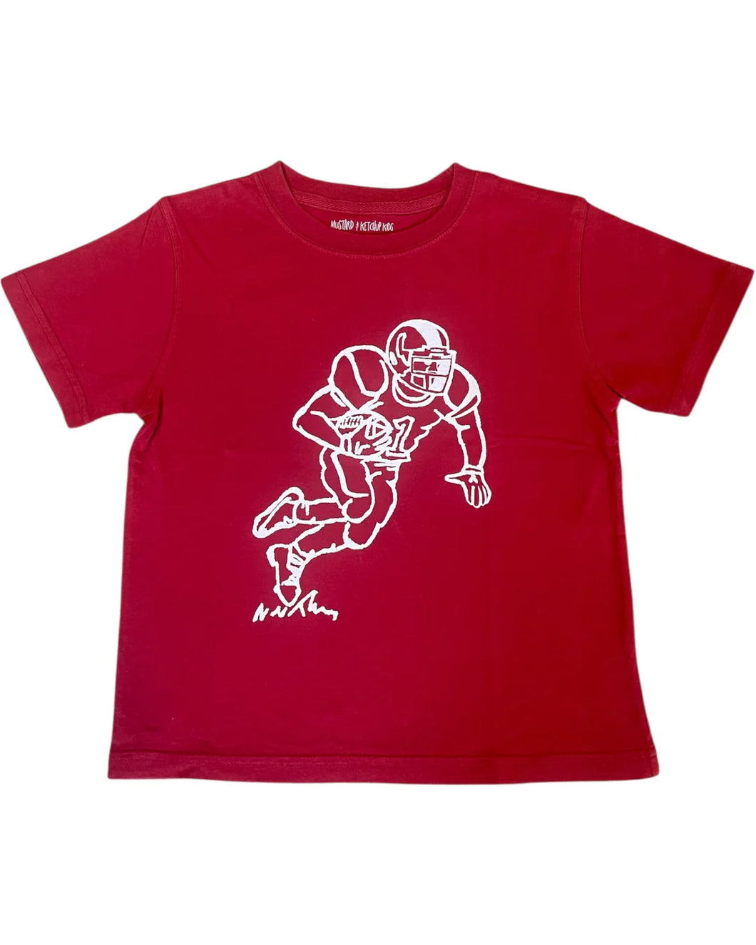 Crimson & White Football T-Shirt by Mustard & Ketchup