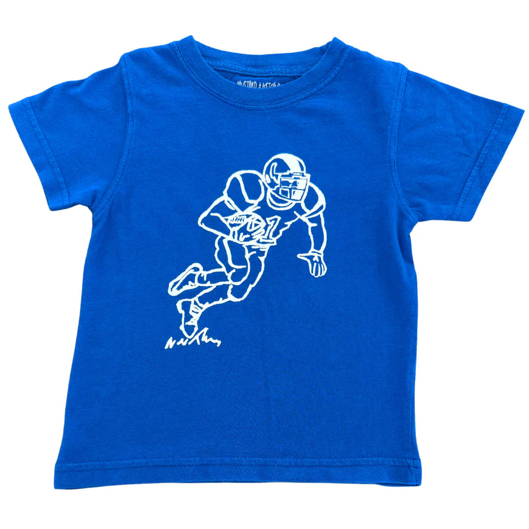 Royal & White Football T-Shirt by Mustard & Ketchup