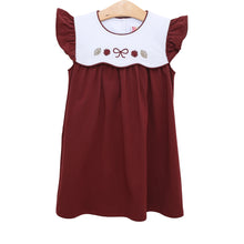 Load image into Gallery viewer, Maroon/White Team Spirit Scallop Dress
