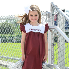 Load image into Gallery viewer, Maroon/White Team Spirit Scallop Dress
