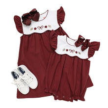 Load image into Gallery viewer, Maroon/White Team Spirit Scallop Dress
