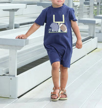 Load image into Gallery viewer, Navy Touchdown Romper by Jelly Bean
