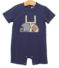 Load image into Gallery viewer, Navy Touchdown Romper by Jelly Bean
