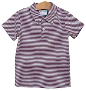 Maroon Stripe Polo by Jelly Bean