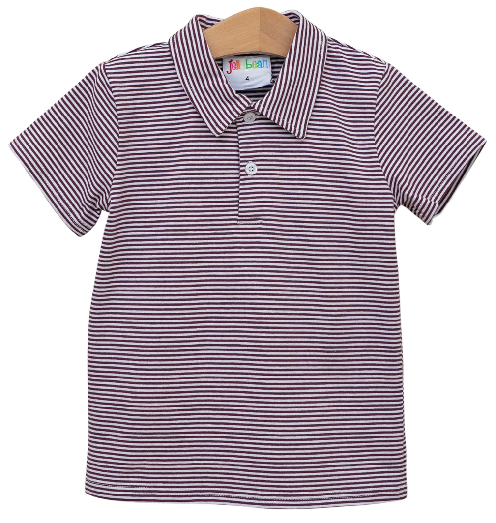 Maroon Stripe Polo by Jelly Bean