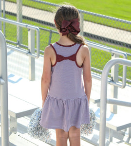 Maroon Bow Back Cheer Dress