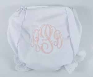 White Eyelet Diaper Cover/Bloomer by Paty