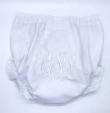 Load image into Gallery viewer, White Eyelet Diaper Cover/Bloomer by Paty
