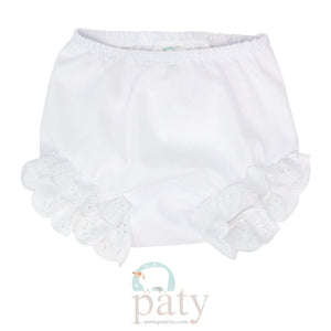 White Eyelet Diaper Cover/Bloomer by Paty