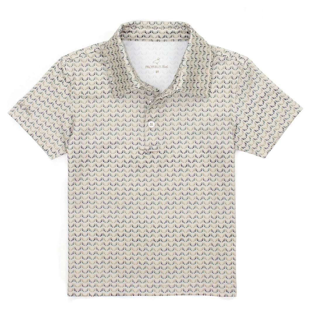 Boys Antlers Polo by Properly Tied