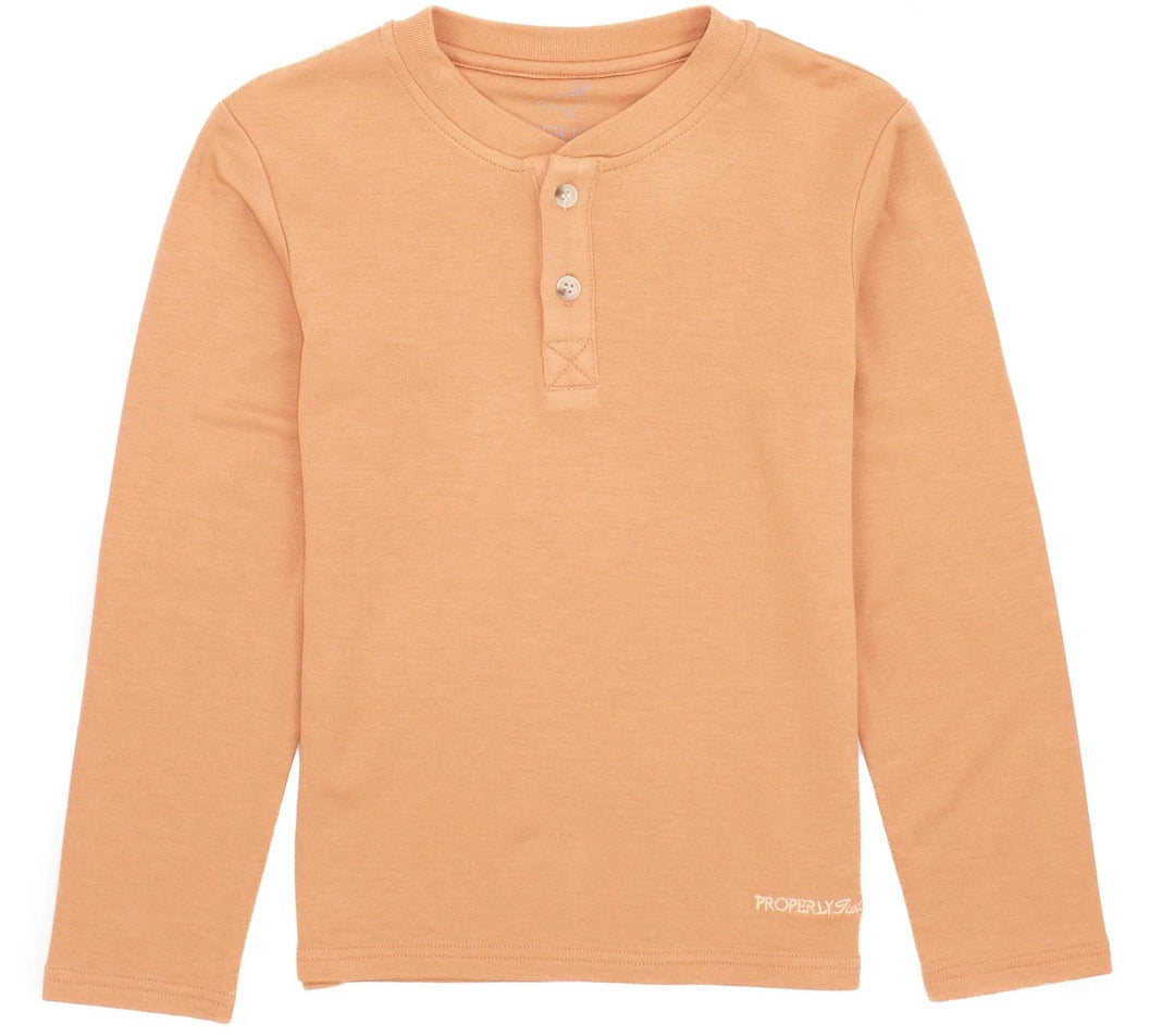 Orange Shoreline Henley by Properly Tied