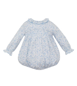 Lt Blue Bird Print Girl’s Short Bubble by Petit Bebe