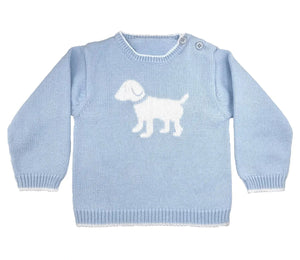 Blue Knit Dog Sweater