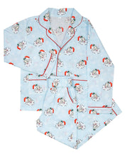 Load image into Gallery viewer, Blue Vintage Santa PJ Set
