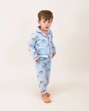 Load image into Gallery viewer, Blue Vintage Santa PJ Set
