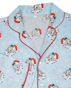 Blue Vintage Santa PJ Set