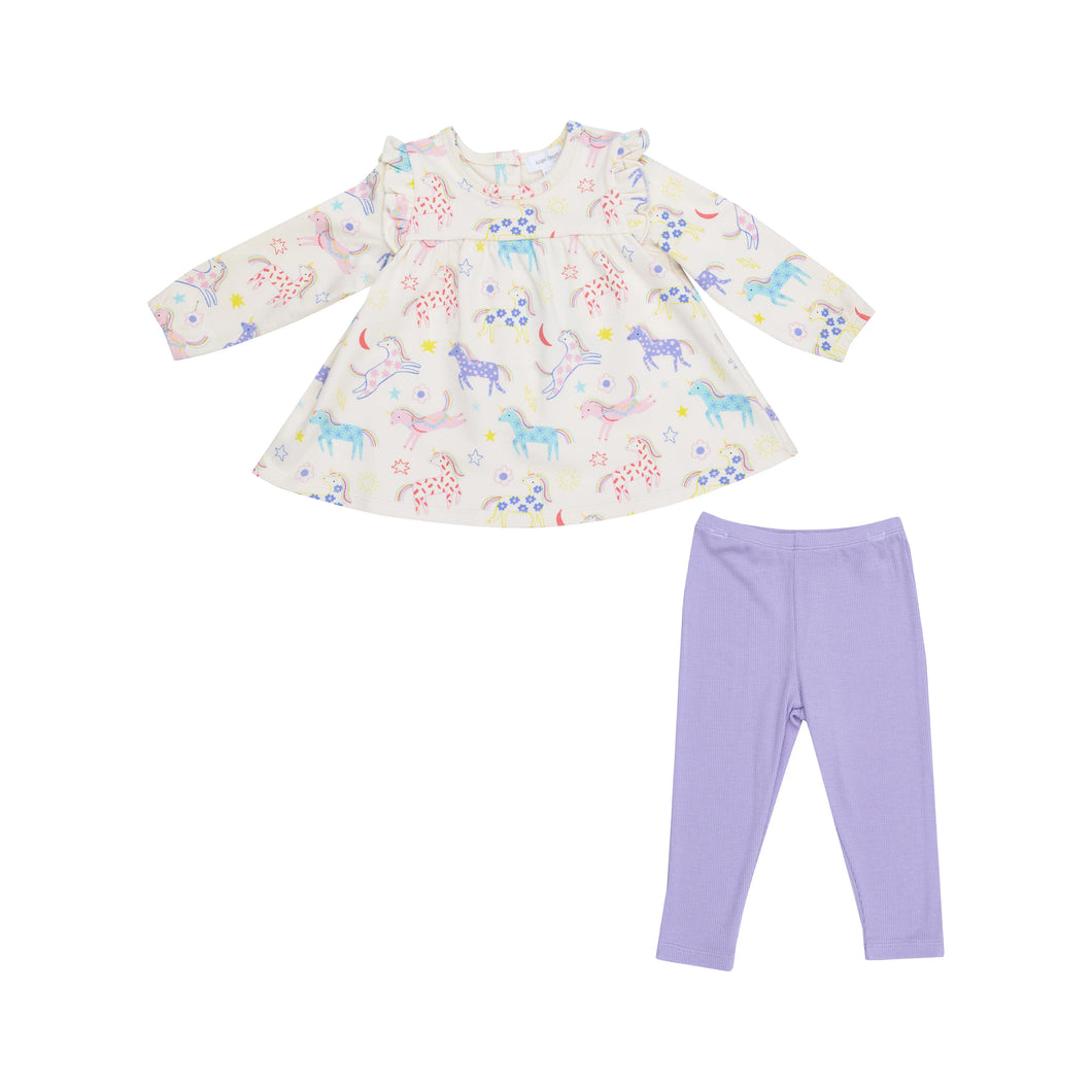 Fun Unicorns Ruffle Tunic Leggings Set by Angel Dear