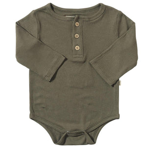 Green Aynor Rib Onesie by Me & Henry