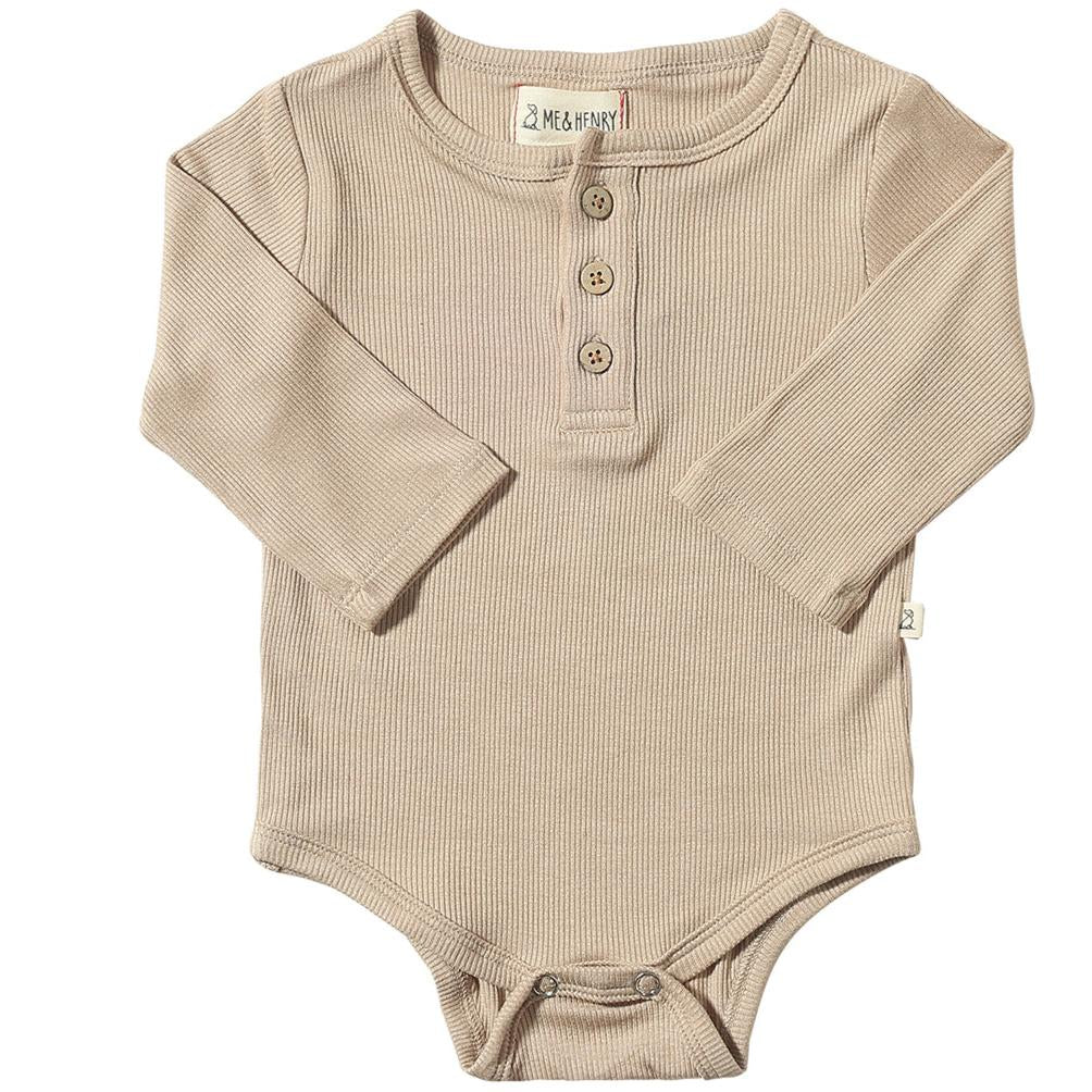 Beige Aynor Rib Onesie by Me & Henry