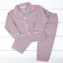 Load image into Gallery viewer, Green &amp; Red Gingham Classic PJ Set by Sweet Dreams
