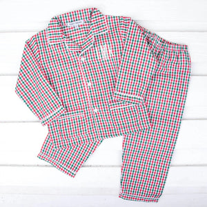 Green & Red Gingham Classic PJ Set by Sweet Dreams