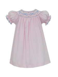 Blue Bows Smocked Dress by Petit Bebe
