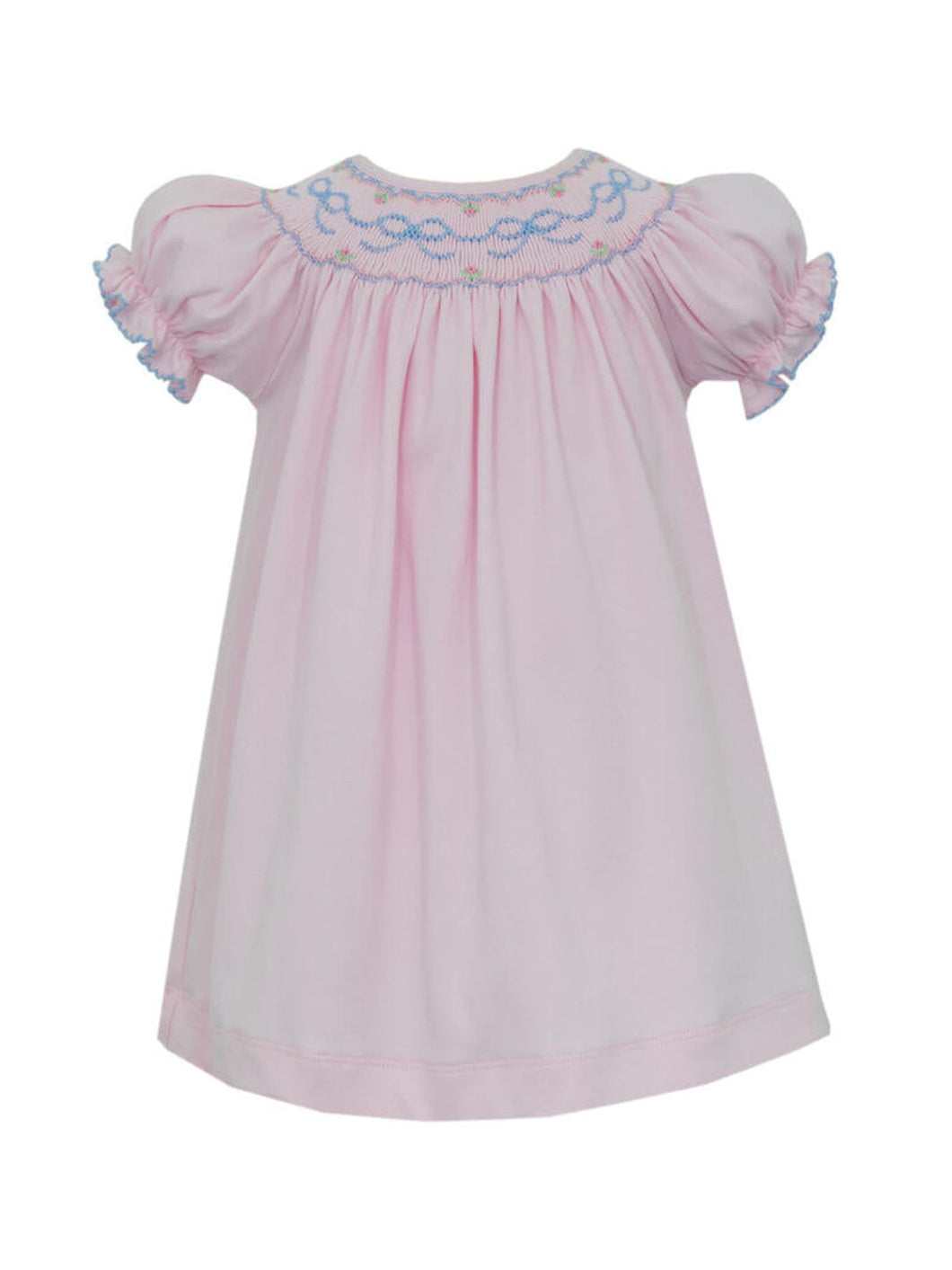 Blue Bows Smocked Dress by Petit Bebe