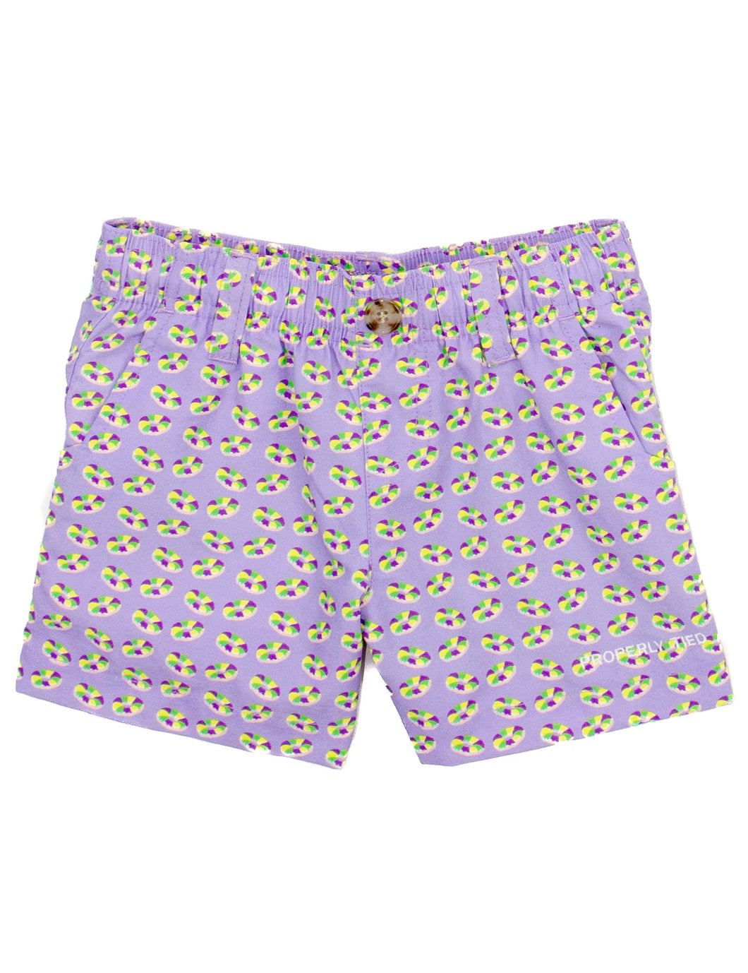 King Cake Purple Boys Mallard Shorts by Properly Tied