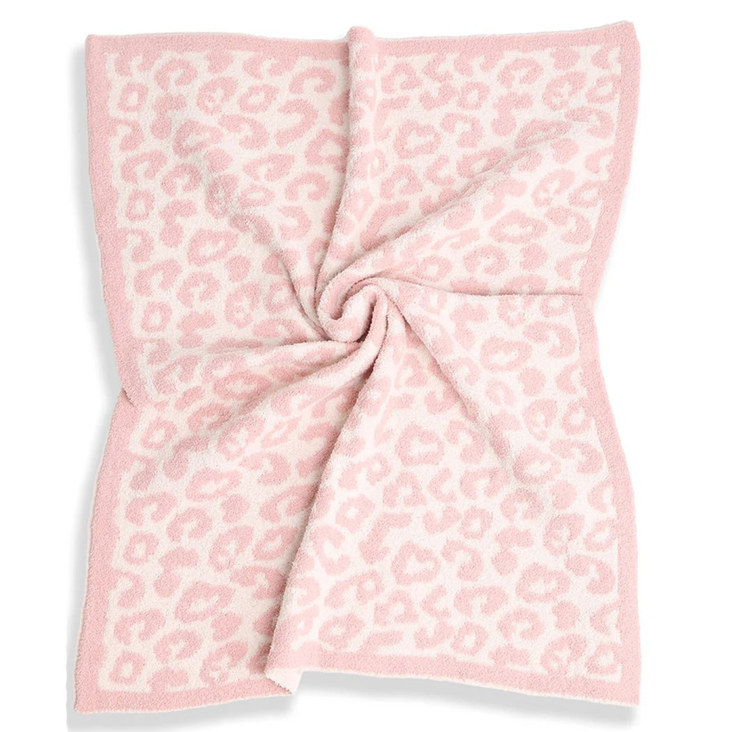 Pink Leopard Print Luxury Soft Blanket