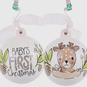 Baby Girl Fawn 1st Christmas Ornament